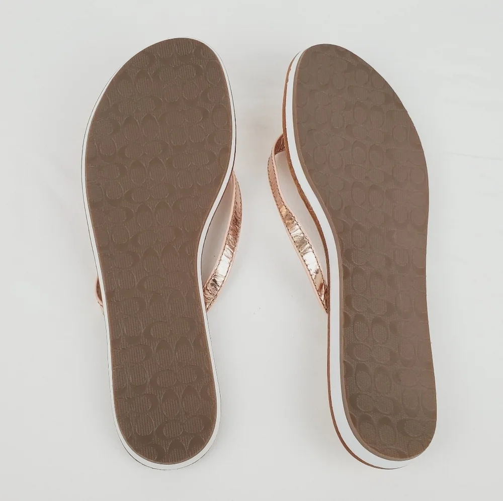 NEW Coach Devlynn Rose Gold Sandals - Picture 5 of 9